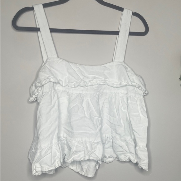 Madison The Label White Ruffled Women's Tank Top - Picture 4 of 5
